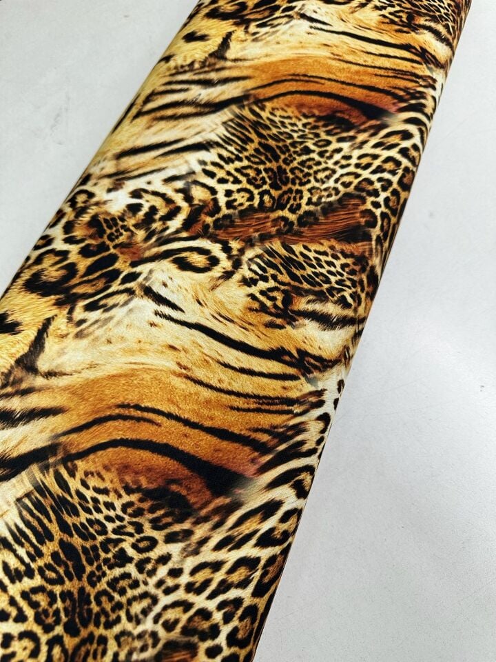 Kaplan Desen Elbiselik Gömleklik Krep Kumaş