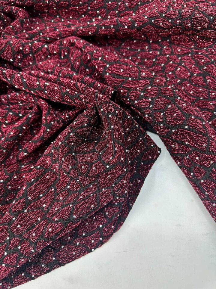 Özel Ürün Leopar Desen Simli Dokuma Taş İşleme Likralı Kumaş