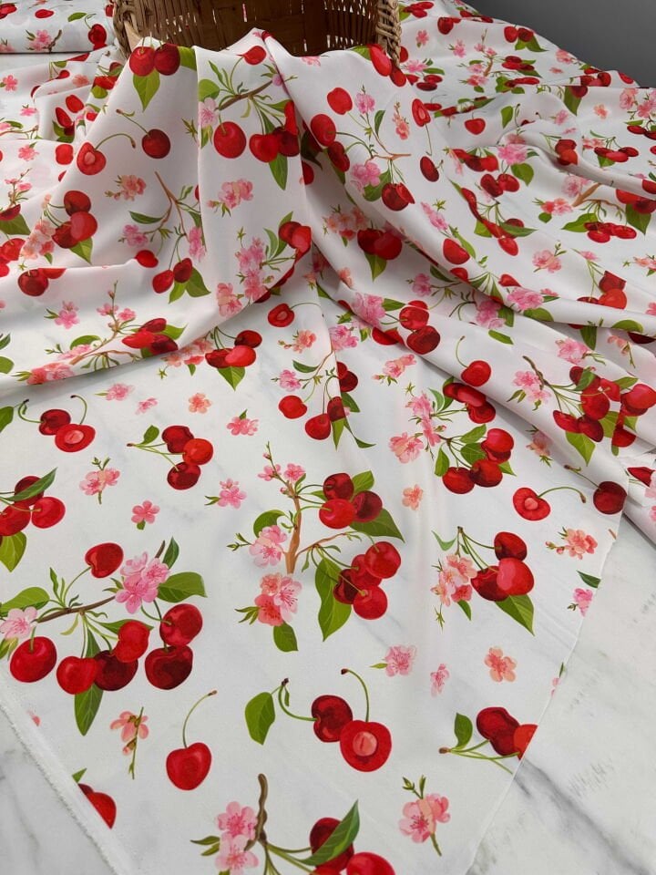 Desenli Krep Kumaş Elbise Etek Gömlek Şalvar