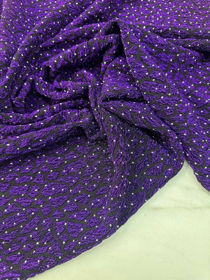 Özel Ürün Leopar Desen Simli Dokuma Taş İşleme Likralı Kumaş