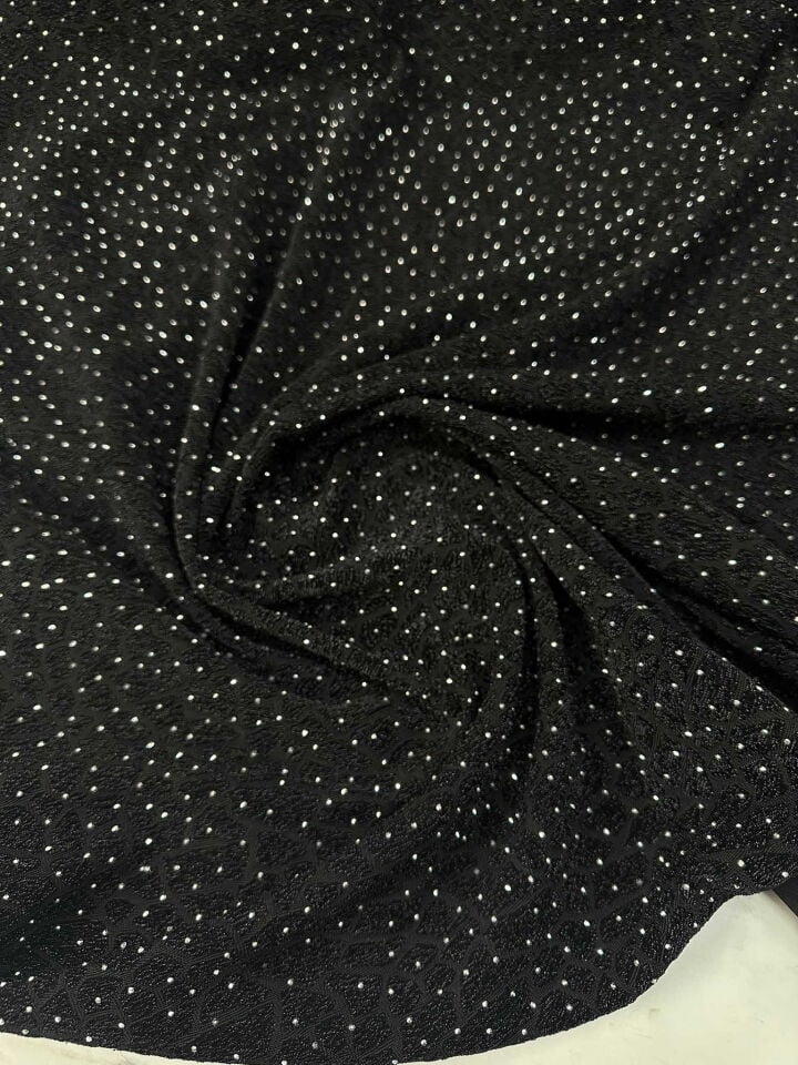 Özel Ürün Leopar Desen Simli Dokuma Taş İşleme Likralı Kumaş