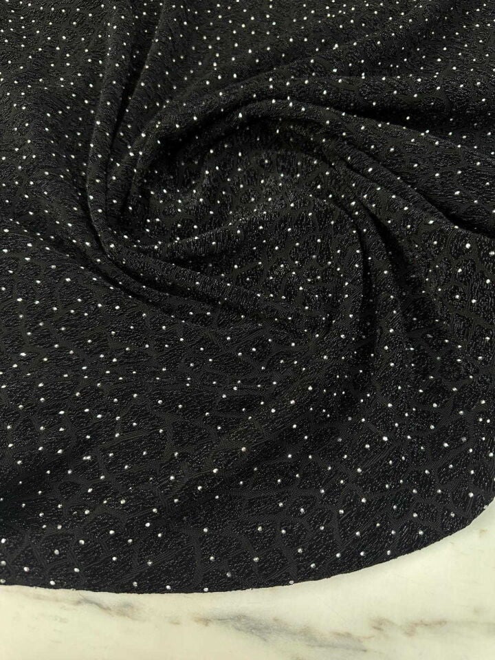 Özel Ürün Leopar Desen Simli Dokuma Taş İşleme Likralı Kumaş