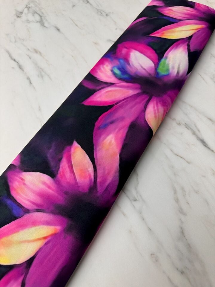 Zambak Desen Elbiselik Gömleklik Krep Kumaş