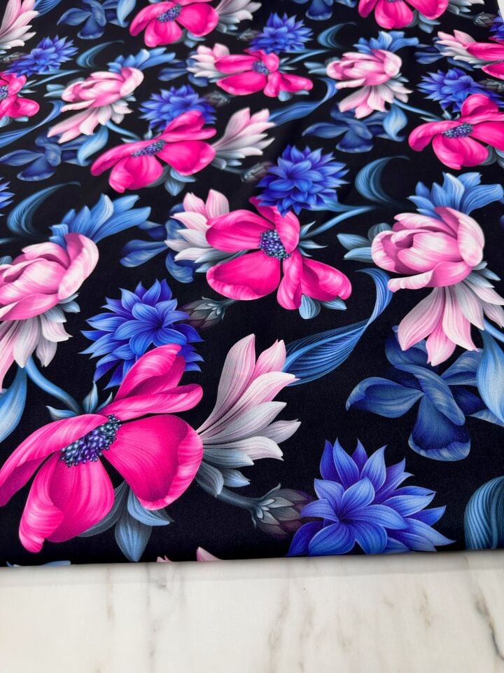 Çiçek Desen Elbiselik Gömleklik Krep Kumaş