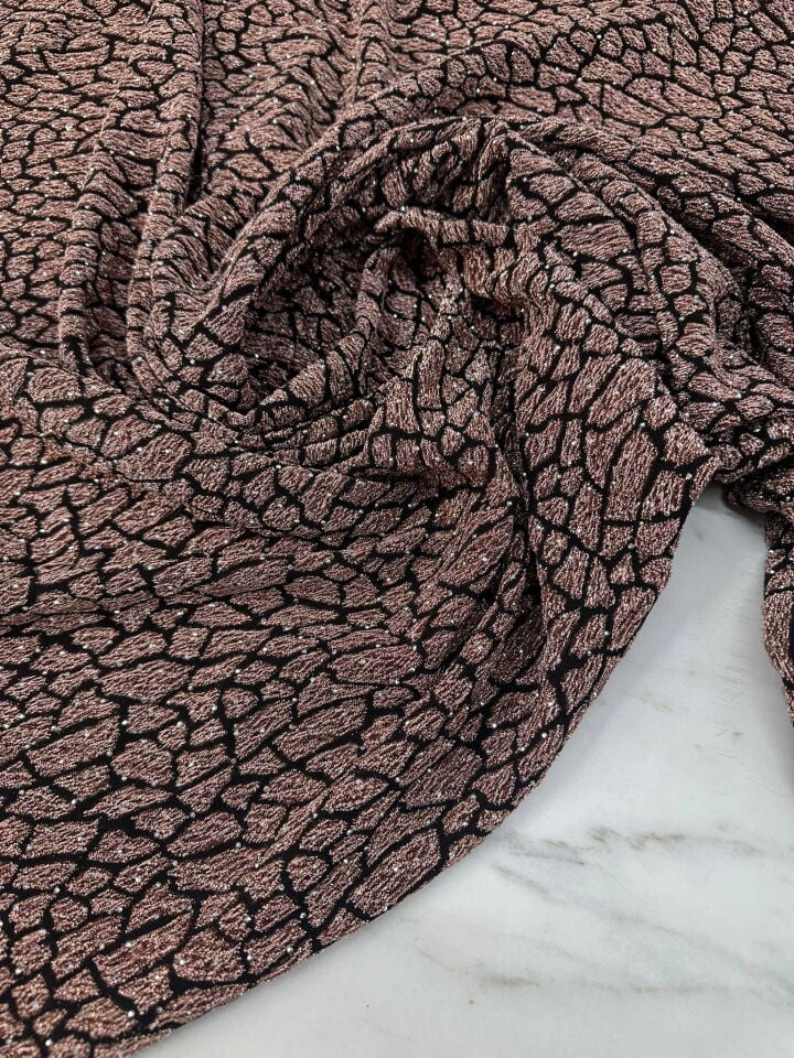 Özel Ürün Leopar Desen Simli Dokuma Taş İşleme Likralı Kumaş