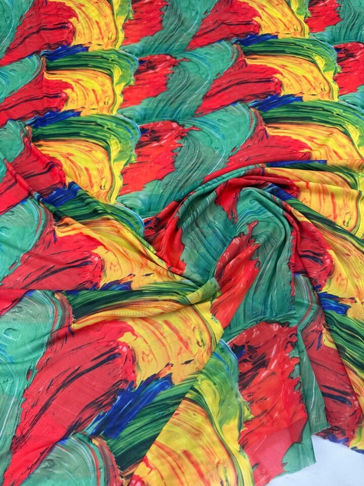 Desenli İnce Göz File Elbise Bluz Etek Payao