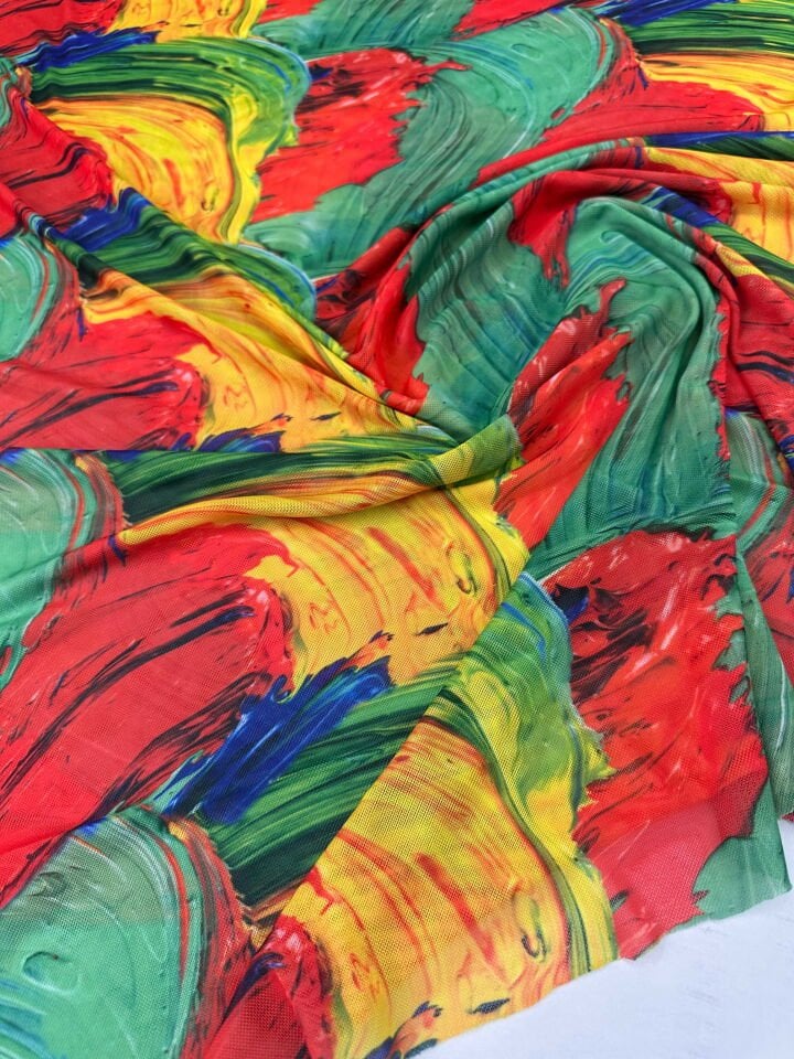 Desenli İnce Göz File Elbise Bluz Etek Payao