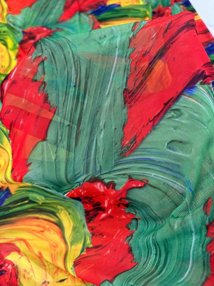 Desenli İnce Göz File Elbise Bluz Etek Payao