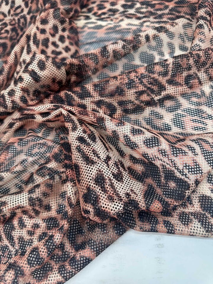 Desenli İnce Göz File Elbise Bluz Payeo