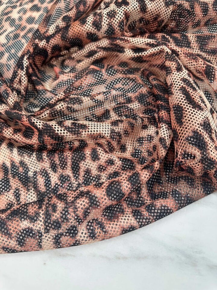 Desenli İnce Göz File Elbise Bluz Payeo