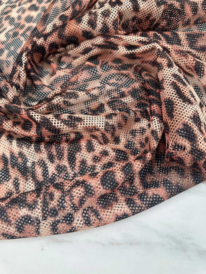 Desenli İnce Göz File Elbise Bluz Payeo