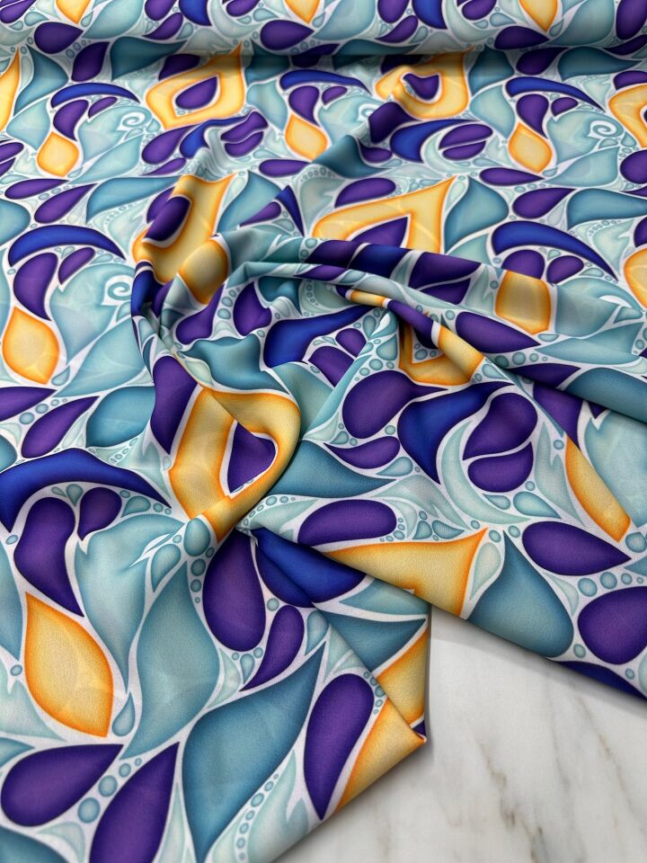 Diva Desen Elbiselik Gömleklik Krep Kumaş