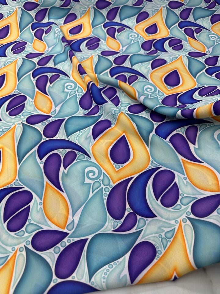 Diva Desen Elbiselik Gömleklik Krep Kumaş