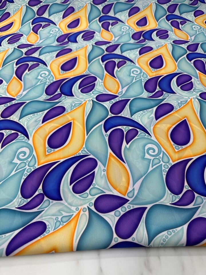 Diva Desen Elbiselik Gömleklik Krep Kumaş