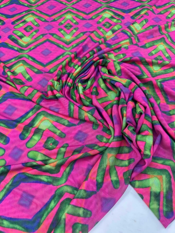 Desenli İnce Göz File Elbise Bluz Payeo