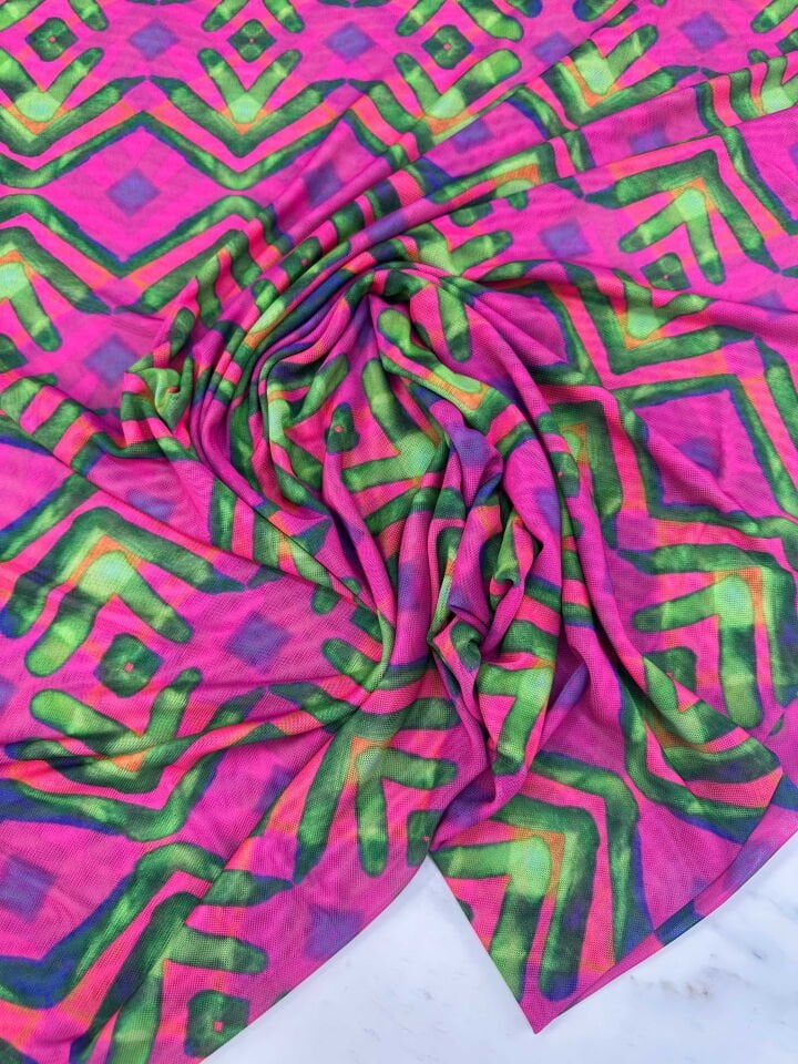 Desenli İnce Göz File Elbise Bluz Payeo