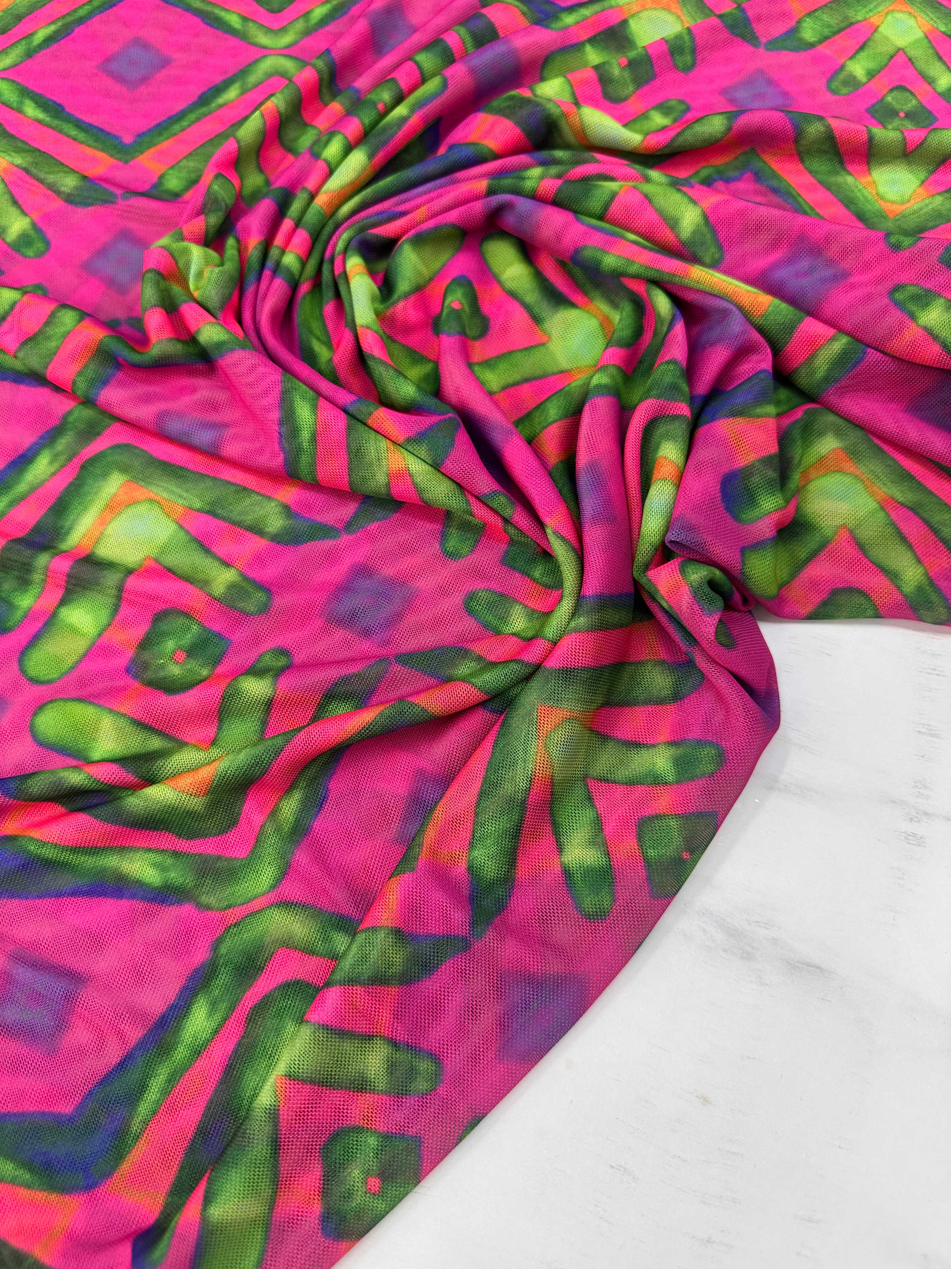 Desenli İnce Göz File Elbise Bluz Payeo