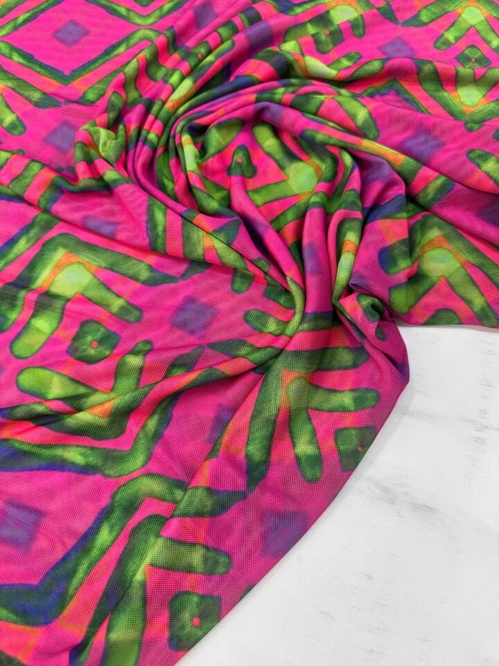 Desenli İnce Göz File Elbise Bluz Payeo