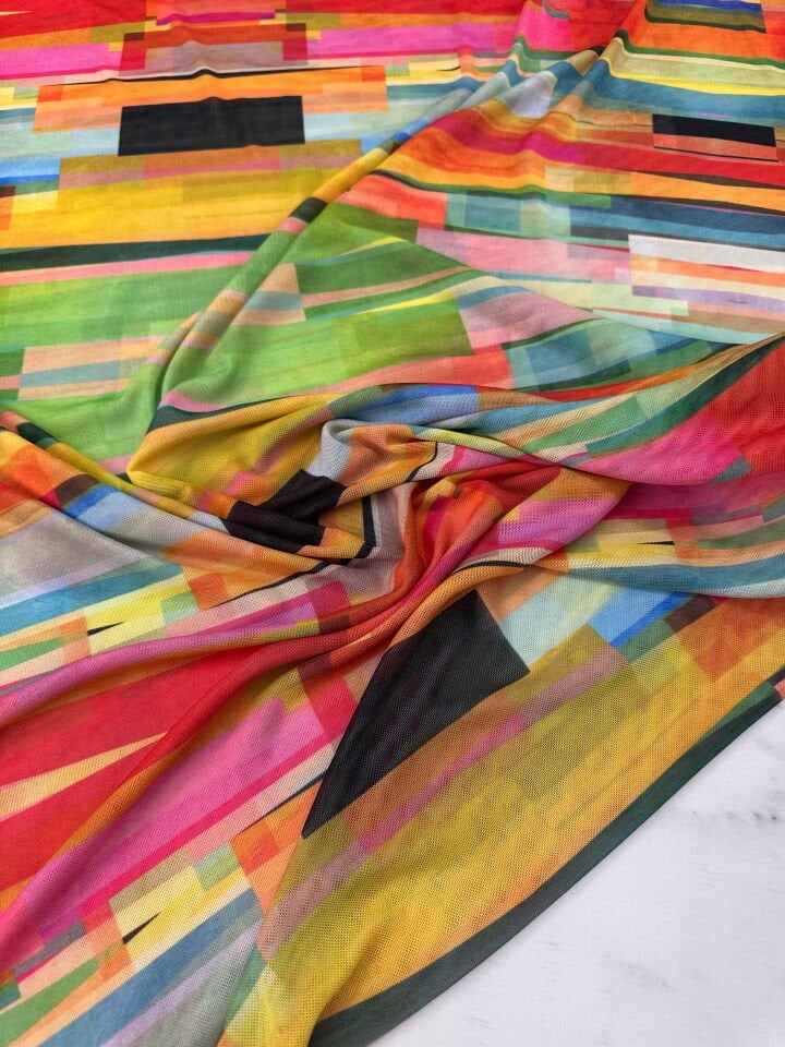 Desenli İnce Göz File Elbise Bluz Payeo