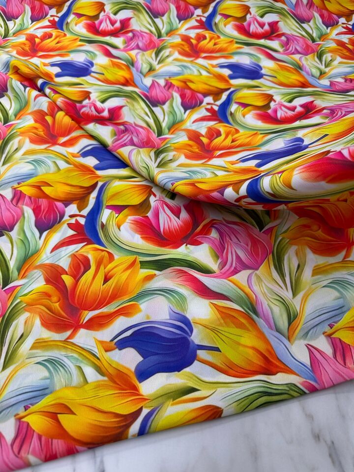 Çiçek Desen Elbiselik Gömleklik Krep Kumaş