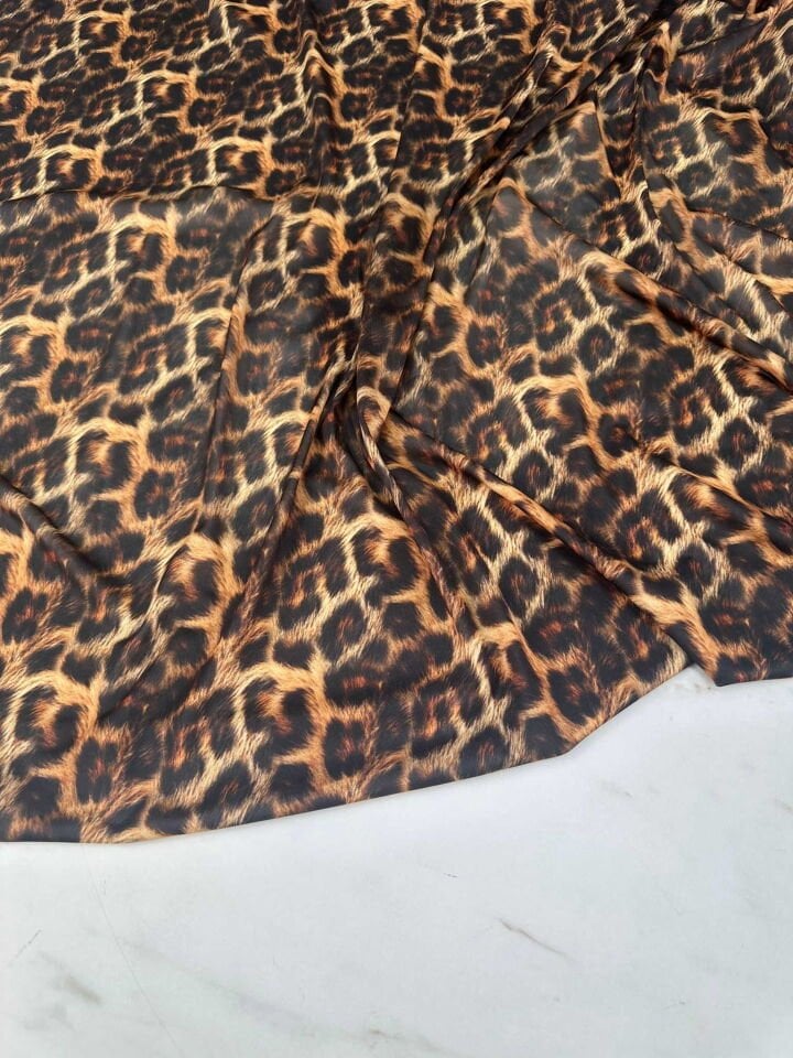 Leopar Likralı Jarse Kumaş