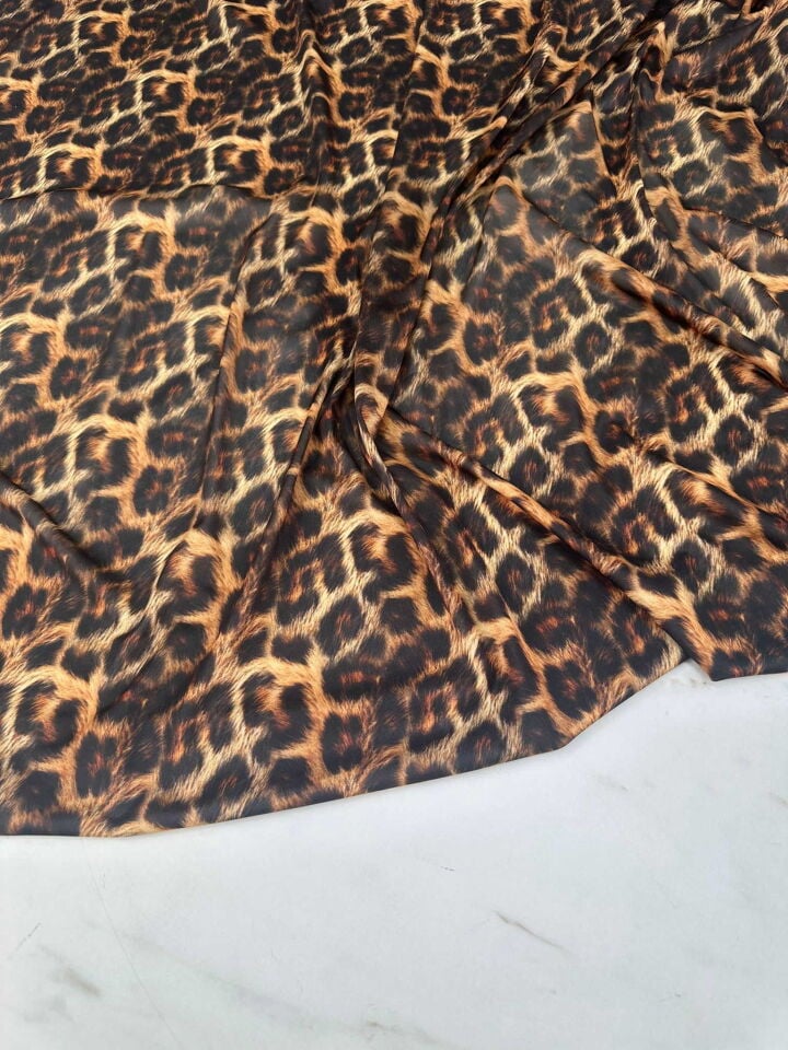 Leopar Likralı Jarse Kumaş