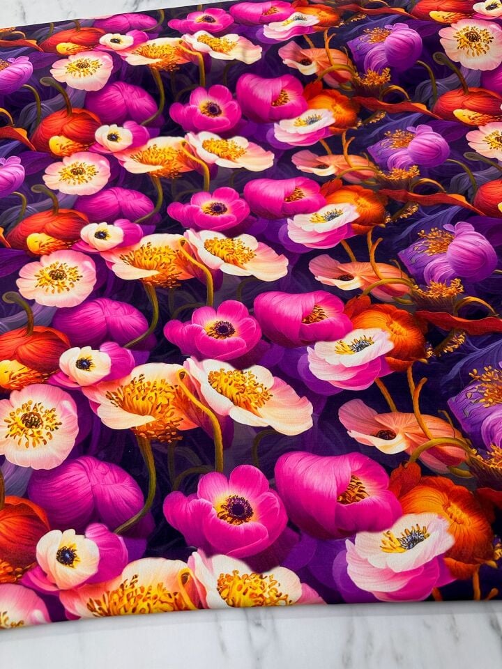 Çiçek Desen Elbiselik Gömleklik Krep Kumaş