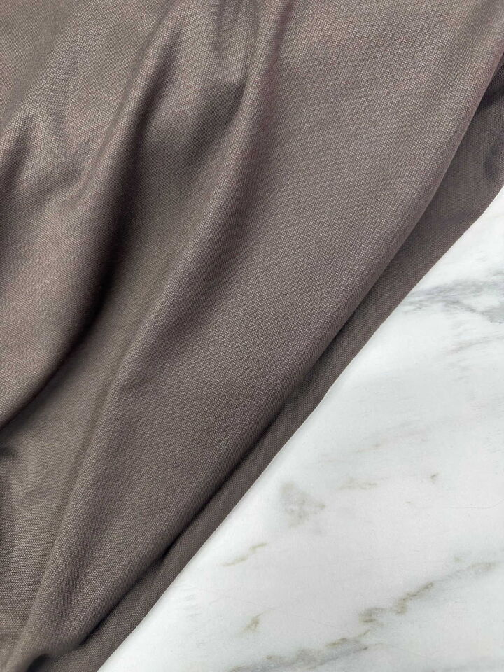 İki İplik Kahfe Renk Penye Kumaş Yumuşak Dökümlü