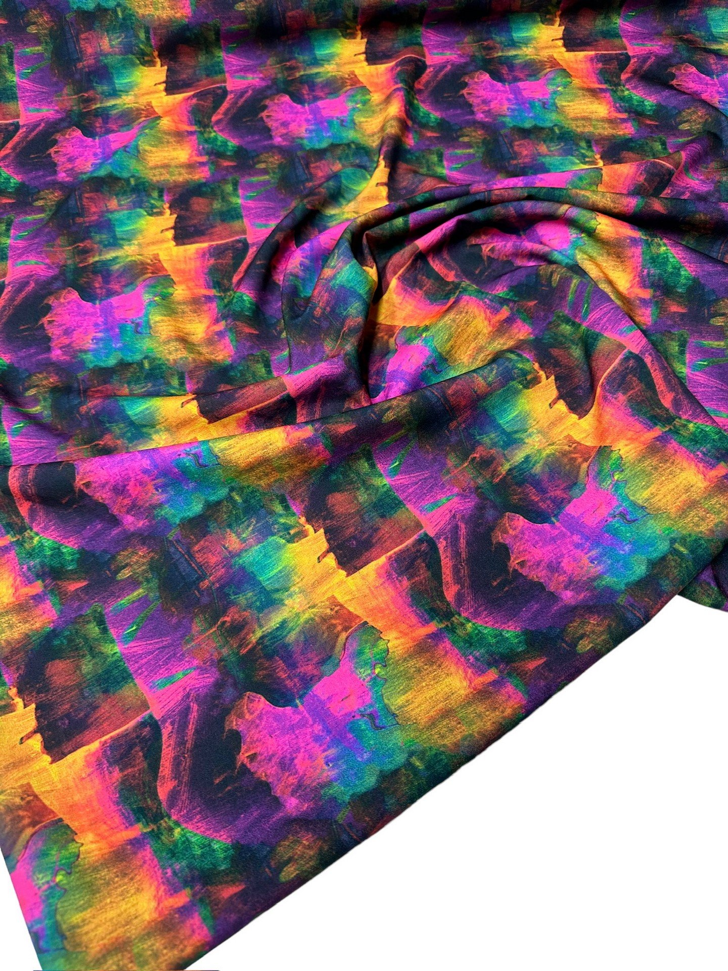 Renkli Desen Elbiselik Gömleklik Krep Kumaş