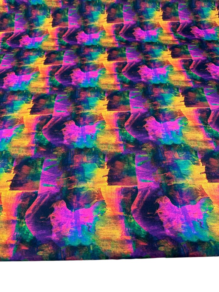 Renkli Desen Elbiselik Gömleklik Krep Kumaş