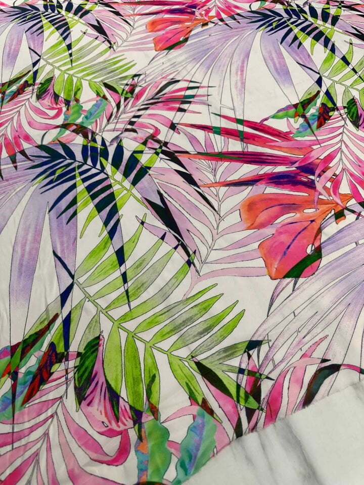 Desenli İpek Saten Elbise Etek Payeo Şalvar Bluz