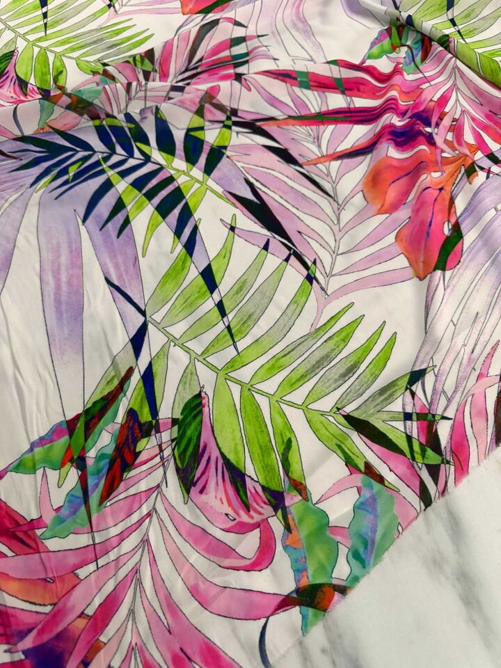 Desenli İpek Saten Elbise Etek Payeo Şalvar Bluz