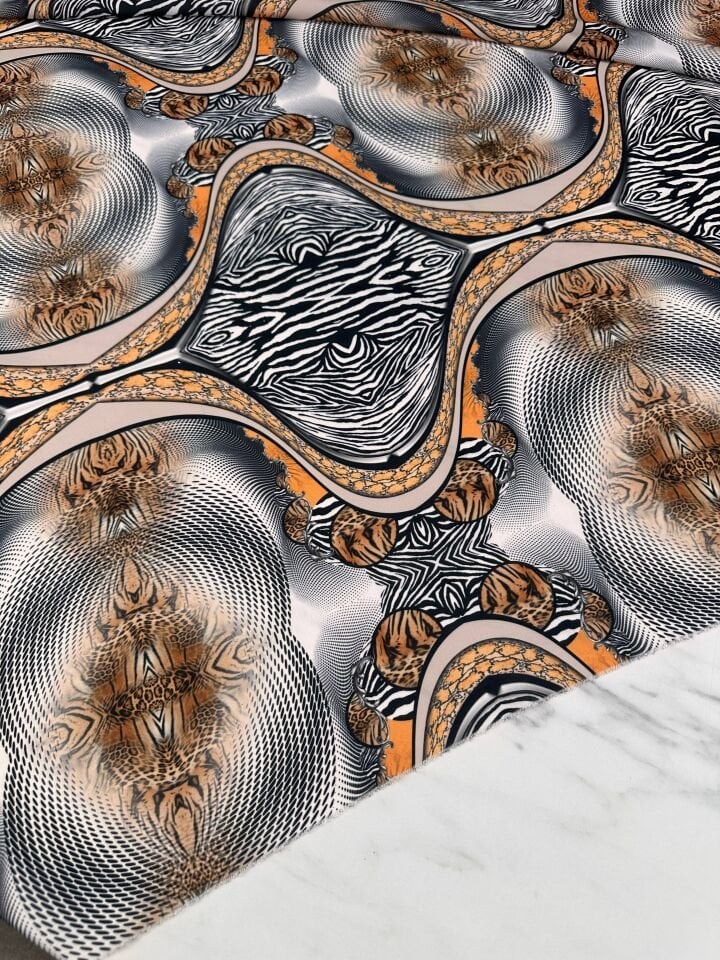 Leonar Desen Elbiselik Gömleklik Krep Kumaş