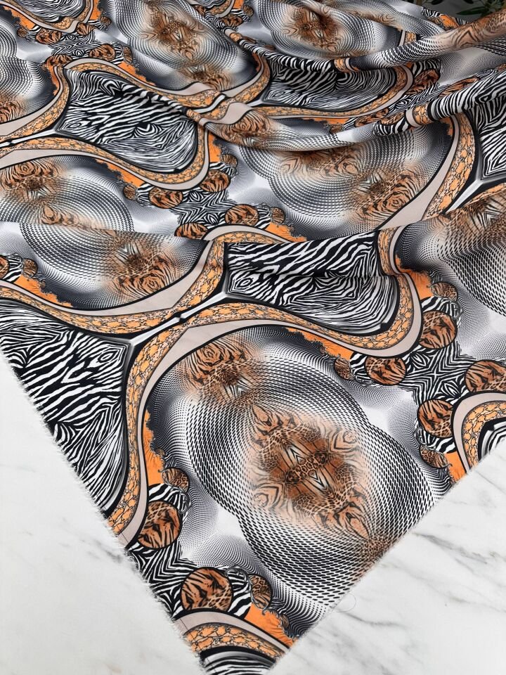 Leonar Desen Elbiselik Gömleklik Krep Kumaş