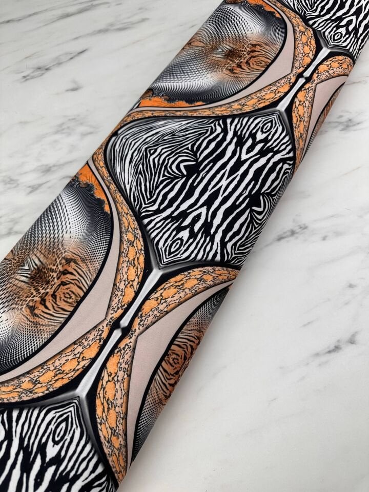 Leonar Desen Elbiselik Gömleklik Krep Kumaş