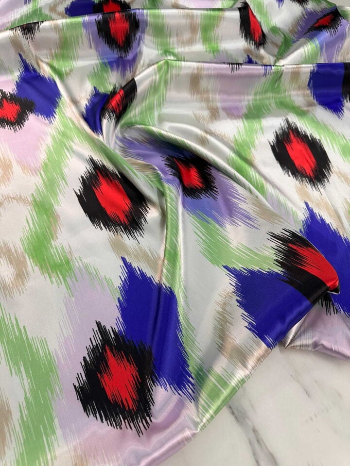 Desenli İpek Saten Elbise Etek Gömlek Payeo Şalvar