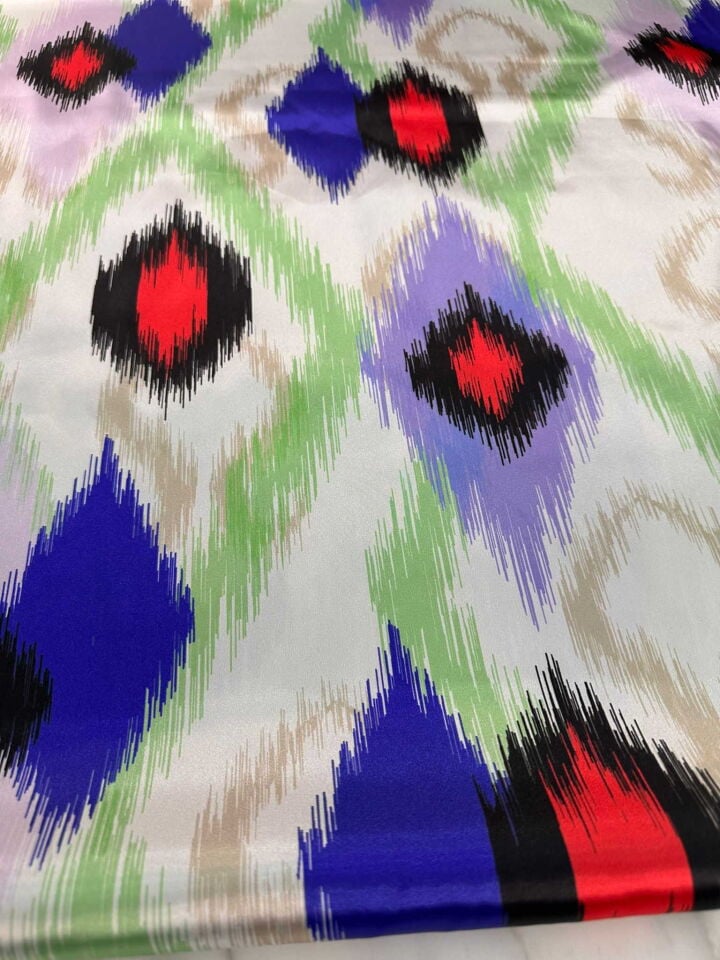 Desenli İpek Saten Elbise Etek Gömlek Payeo Şalvar