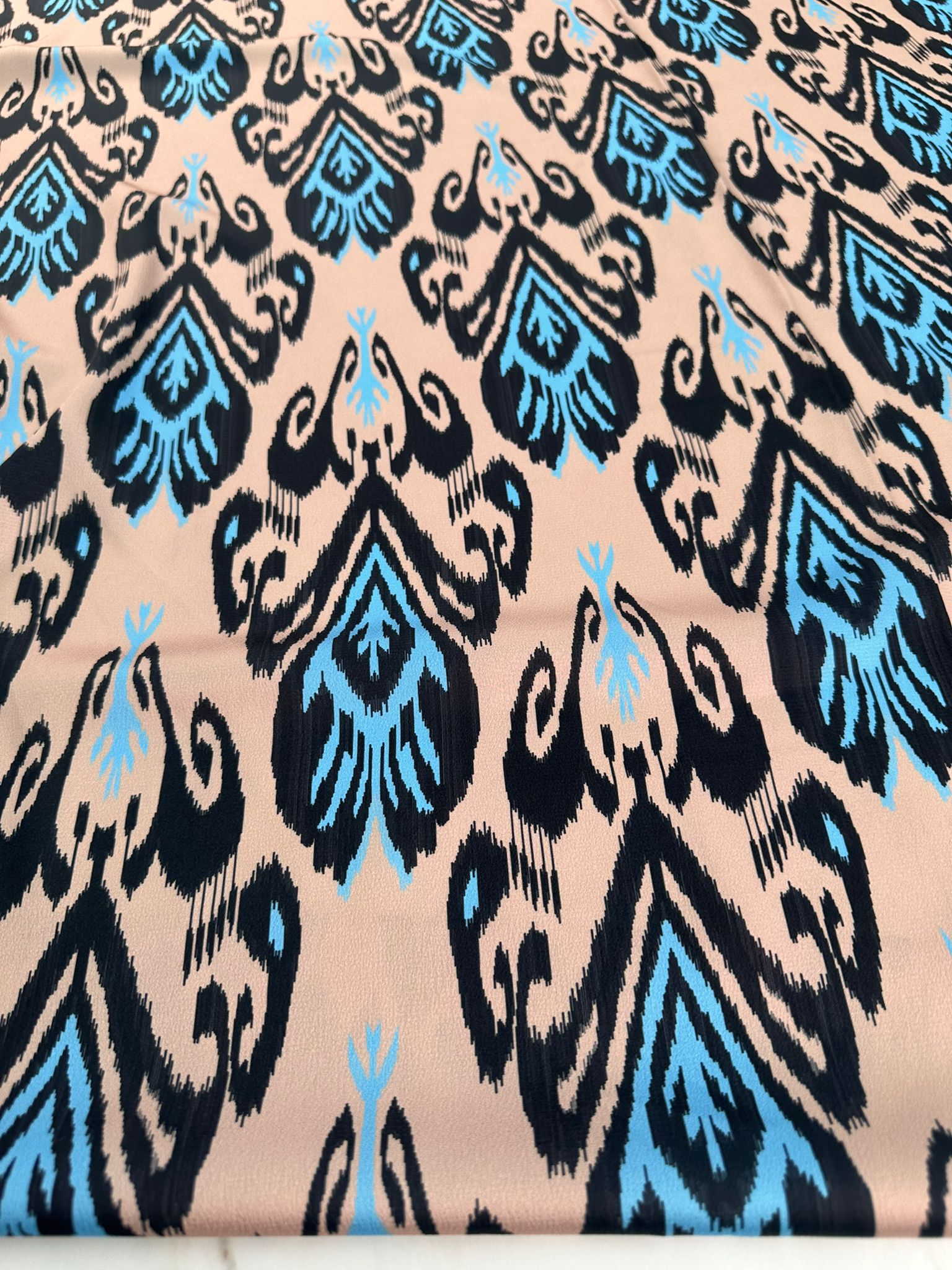 Desenli Saten Kumaş Elbise Etek Gömlek Şalvar