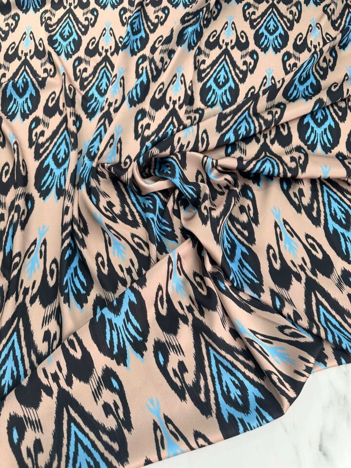 Desenli Saten Kumaş Elbise Etek Gömlek Şalvar