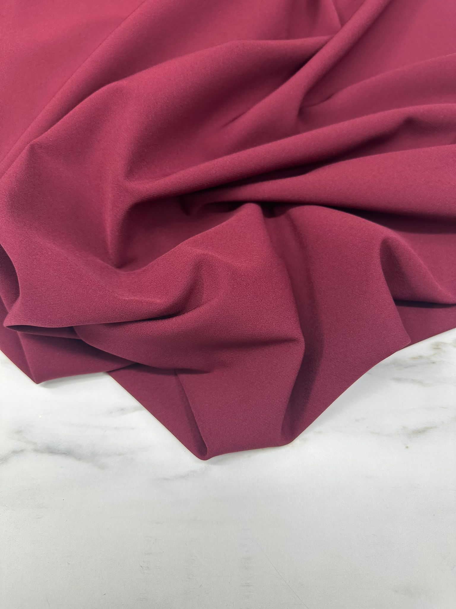 Likralı Bordo Dabıl Krep Yumuşak Dökümlü Kırışmaz