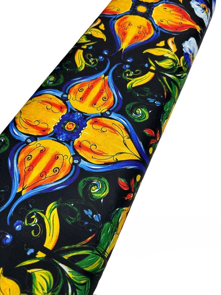 Nakış Desen Elbiselik Gömleklik Krep Kumaş