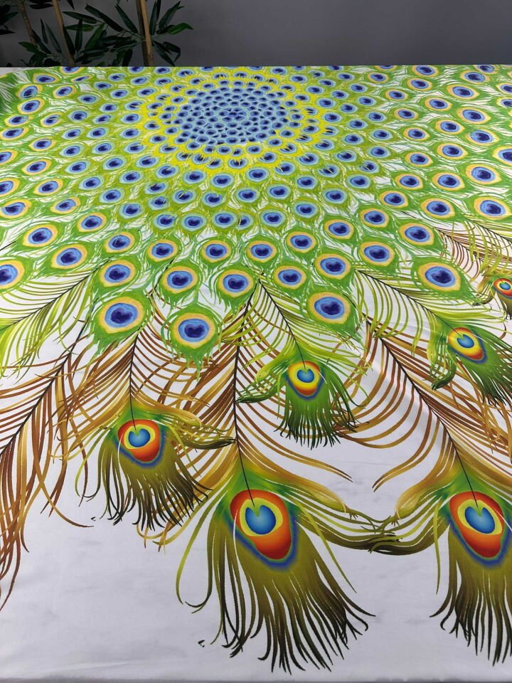 Fantazi Desen İpek Saten Elbise Etek Abaya