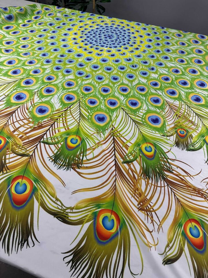 Fantazi Desen İpek Saten Elbise Etek Abaya