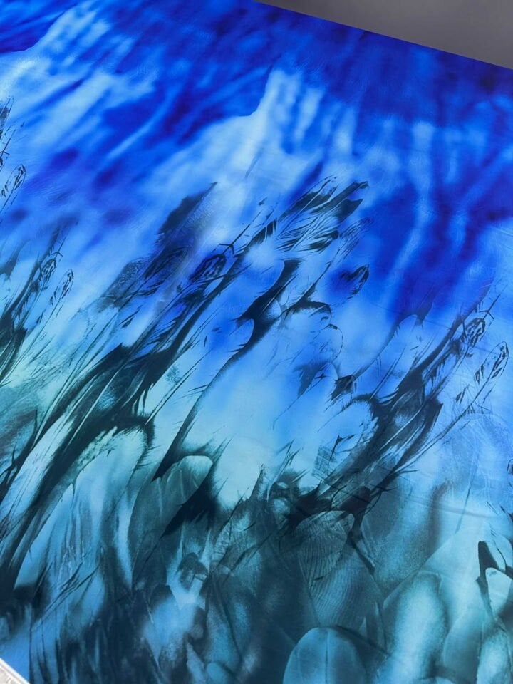 Fantazi Desen İpek Saten Elbise Etek Abaya Payeo