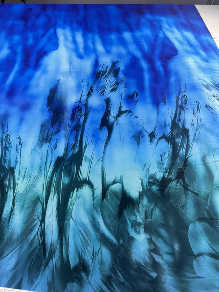 Fantazi Desen İpek Saten Elbise Etek Abaya Payeo