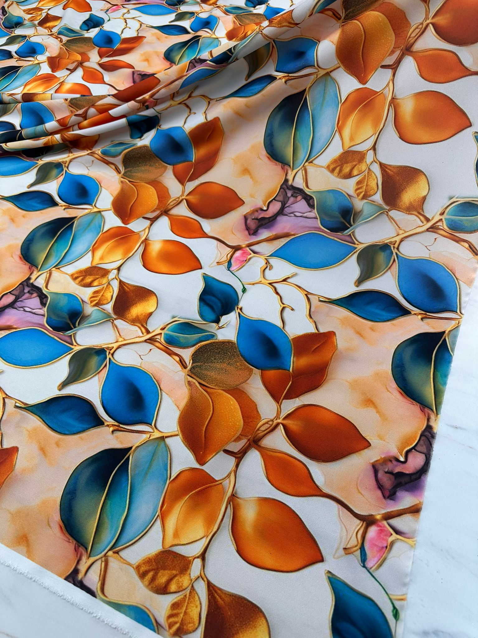 Desenli Krep Kumaş Elbise Etek Gömlek Şalvar