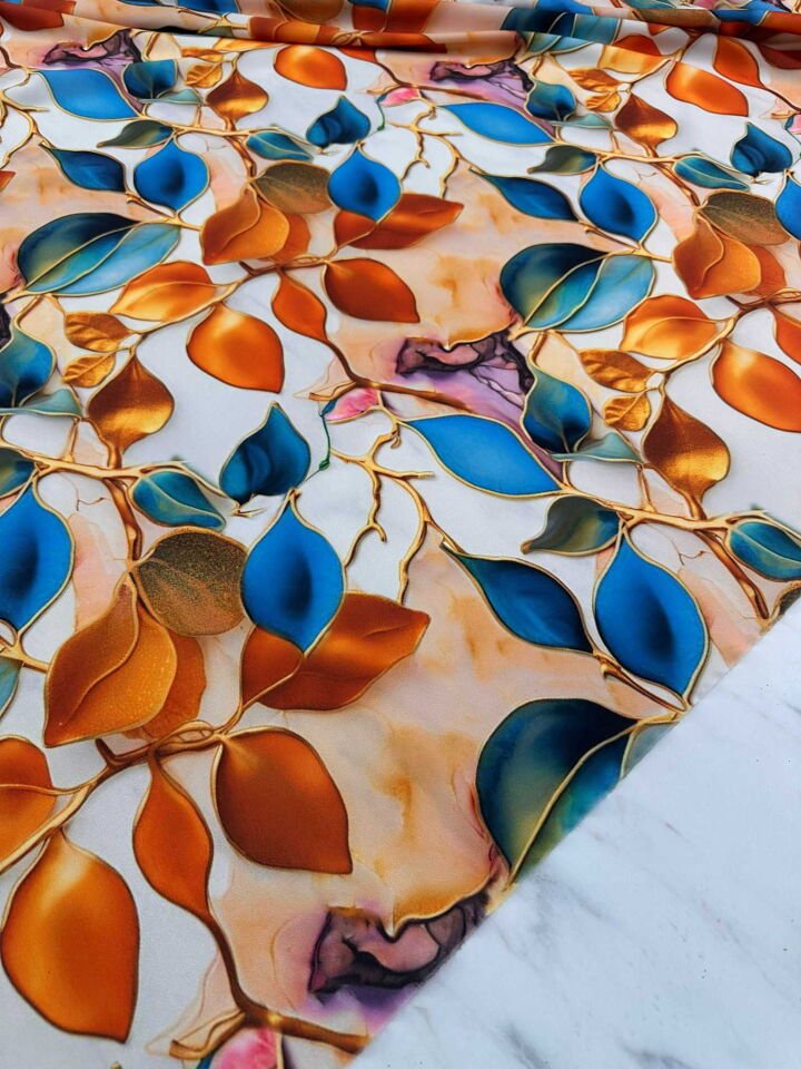 Desenli Krep Kumaş Elbise Etek Gömlek Şalvar