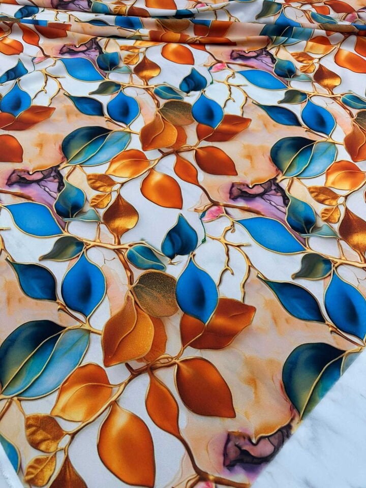 Desenli Krep Kumaş Elbise Etek Gömlek Şalvar