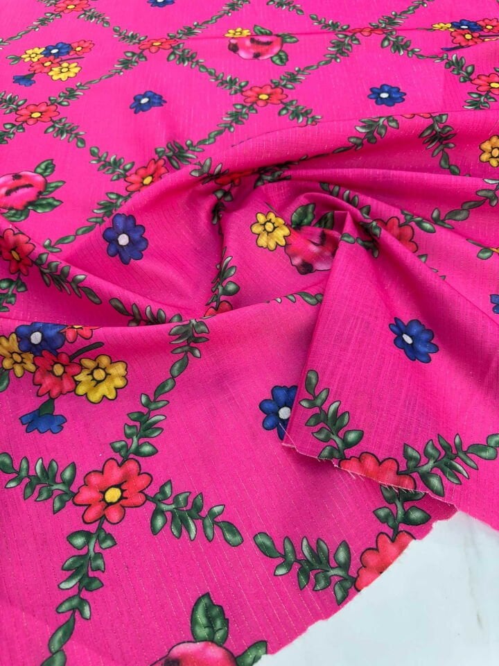 Desenli Poliviskon Sim Dokuma Keten Elbise Etek Gömlek Şalvar