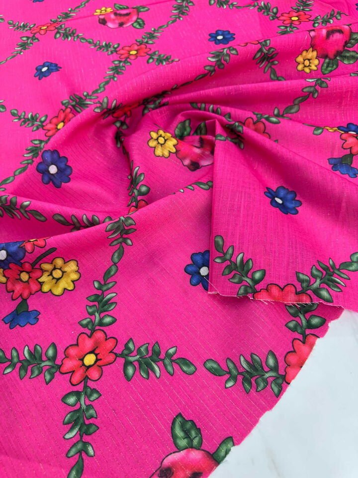 Desenli Poliviskon Sim Dokuma Keten Elbise Etek Gömlek Şalvar